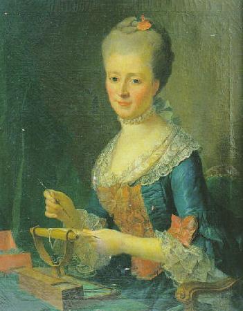 johann melchior wyrsch Portrait of Madame Marie Joseph Francoise Hursule de Boquet de Courbouson Norge oil painting art